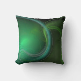 Cojín Decorativo Fractal de niebla verde