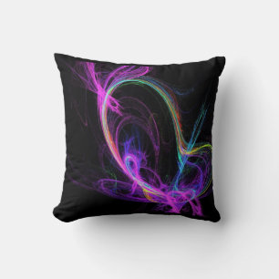 Cojín Decorativo Fractal eléctrico rosado