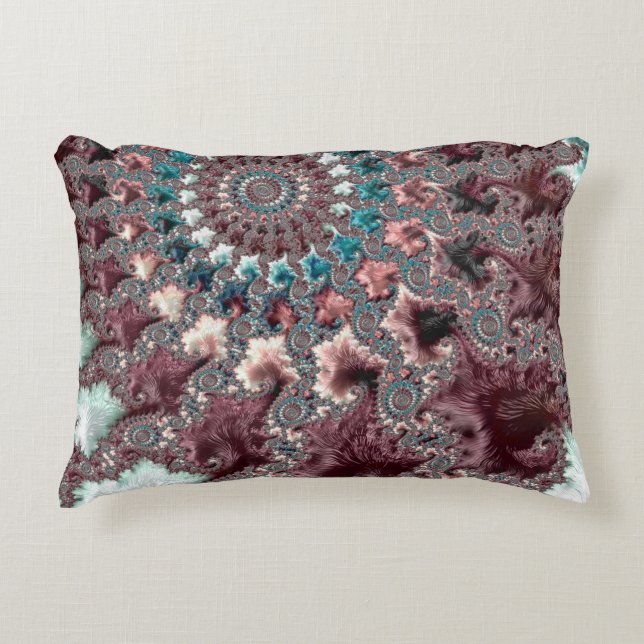 Cojín Decorativo Fractal espiral bohemiana ecléctica retro Groovy (Anverso)