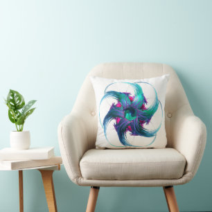 Cojín Decorativo Fractal Fantasy Swirls Tirar Cushion
