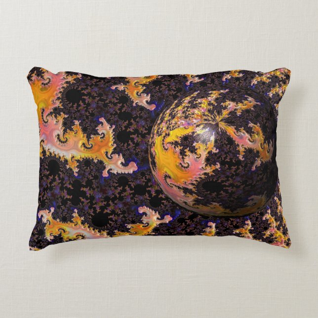 Cojín Decorativo Fractal Firestorm Sphere (Anverso)