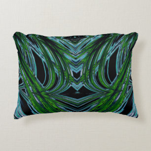 Cojín Decorativo ~ Fractal negro verde azul COBWEBS ~ Original ~ ~