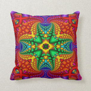 Cojín Decorativo Fractal psicodélico del arco iris