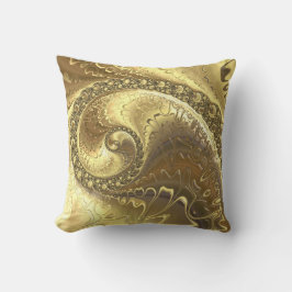 Cojín Decorativo Fractal tonos de oro