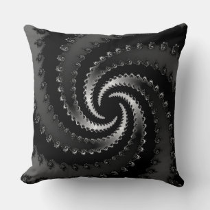 Cojín Decorativo Fractal Vortex oscuro