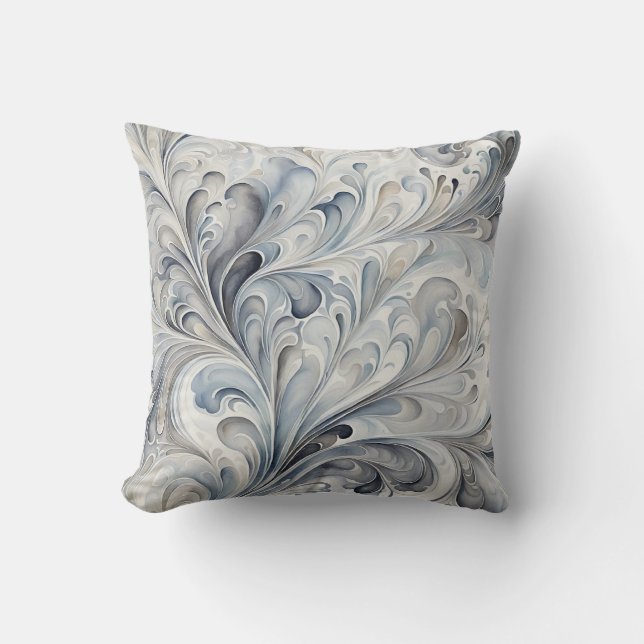 Cojín Decorativo Fractales grises (Anverso)