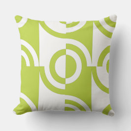 Cojín Decorativo Fragmentos circulares modernos de color lima-verde