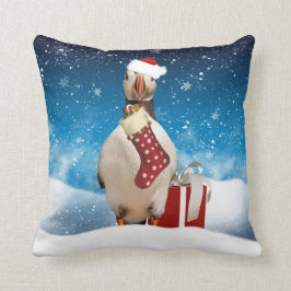 Cojín Decorativo Frailecillo de las vacaciones de invierno con la