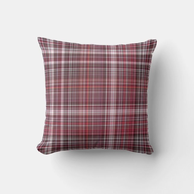 Cojín Decorativo Frambuesas silvestres Crimson Red Plaid (Anverso)
