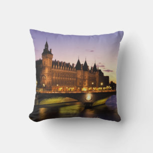 Cojín Decorativo Francia, París, río Sena y Conciergerie
