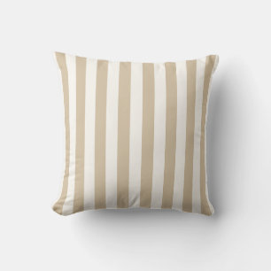 Cojín Decorativo Franela de rayas para guardería beige y blanca