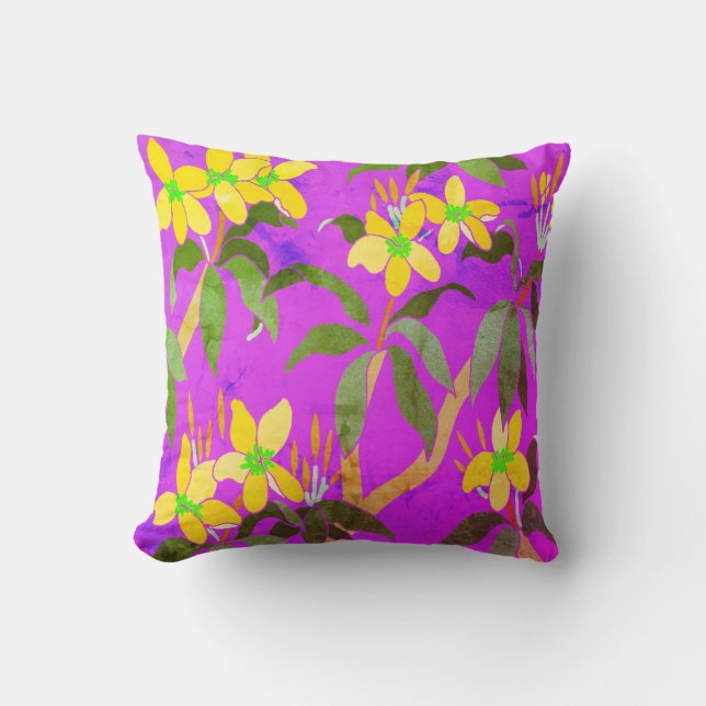 Cojín decorativo Frangipani de época (Anverso)