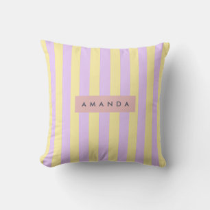 Cojín Decorativo Frania Personalizada Amarilla y Lavanda en Raya Pa