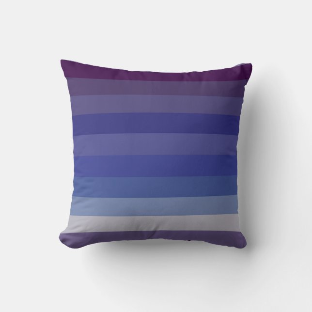 Cojín Decorativo Franja de Patrón de Gradiente Dramático Azul Profu (Anverso)