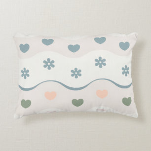 Cojín Decorativo Franja de prado corazón retro
