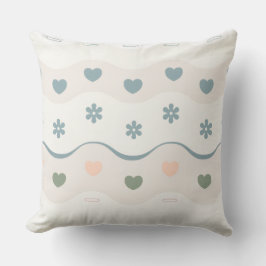 Cojín Decorativo Franja de prado corazón retro