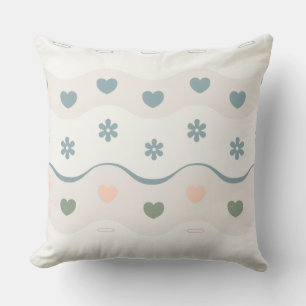 Cojín Decorativo Franja de prado corazón retro