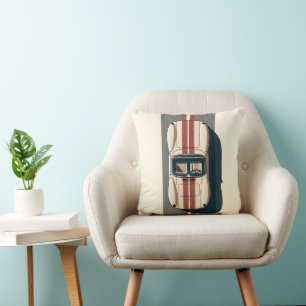 Cojín Decorativo Franja minimalista de coche de carreras retro