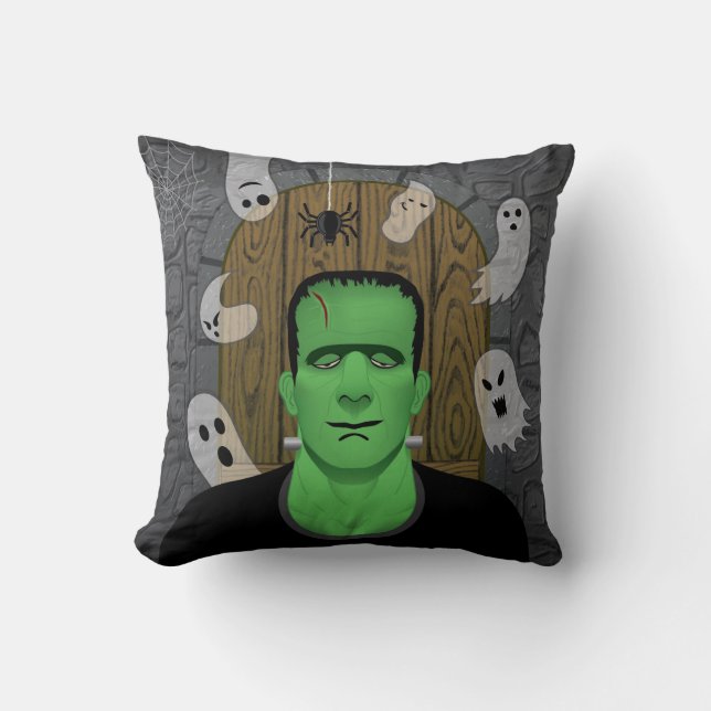 Cojín Decorativo Frankenstein y fantasmas (almohada) (Anverso)