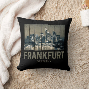 Cojín Decorativo Frankfurt Alemania Skyline Retro Vintage Souvenir