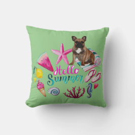 Cojín Decorativo Französische Bulldogge Hello Summer French Bulldog
