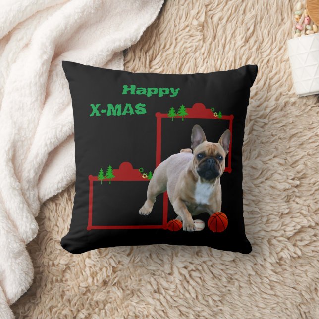 Cojín Decorativo Französische Bulldoggen Weihnachten Feier (Manta)