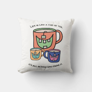 Cojín Decorativo Frase de amante del té Positividad del té Optimist