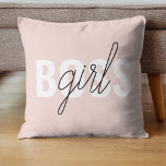 Cojín Decorativo Frase del jefe del Chica rosado Pastel moderno<br><div class="desc">Frase del jefe del Chica rosado Pastel moderno</div>