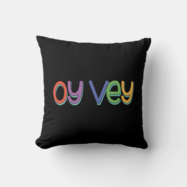 Cojín Decorativo Frase yiddish divertida - Oy Vey, regalo judío de  (Anverso)