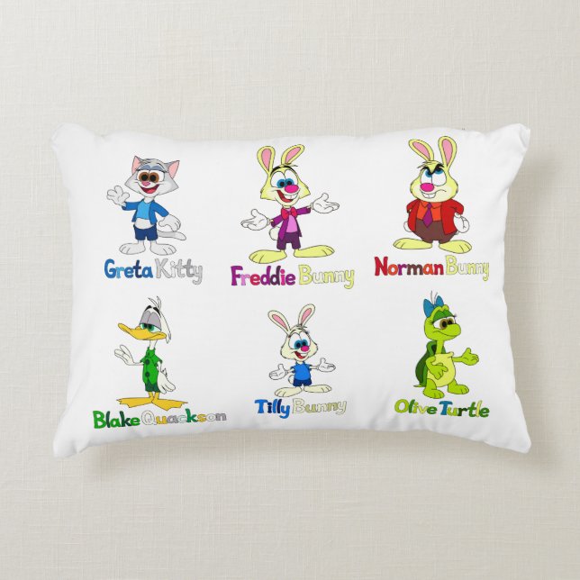 Cojín Decorativo Freddie Bunny y pandilla  (Anverso)