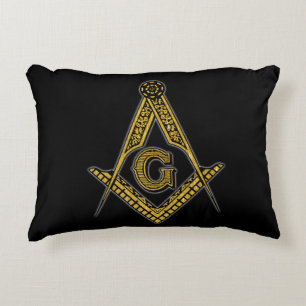 Cojín Decorativo Freemason (negro y oro)