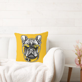 Cojín Decorativo French Bulldog Headphones