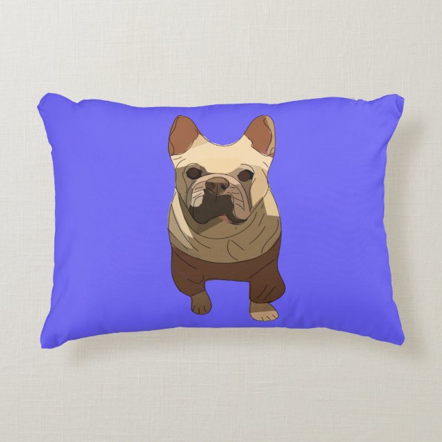 Cojín Decorativo French Bulldog, Lavender Purple (Anverso)