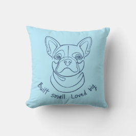 Cojín Decorativo French Bulldog Line Art. Built Small. Loved Big.