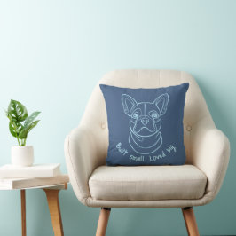 Cojín Decorativo French Bulldog Line Art. Built Small. Loved Big.
