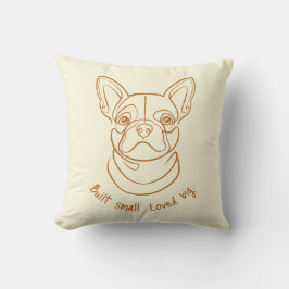 Cojín Decorativo French Bulldog Line Art. Built Small. Loved Big.