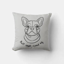 Cojín Decorativo French Bulldog Line Art. Built Small. Loved Big.