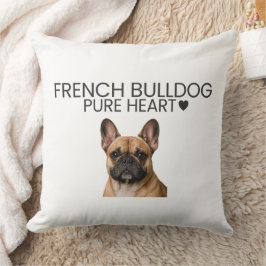 Cojín Decorativo French Bulldog Pure Heart Throw Pillow