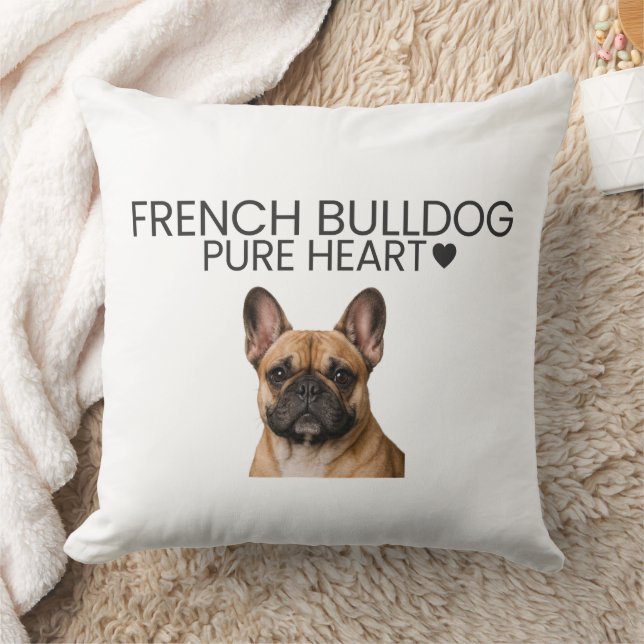 Cojín Decorativo French Bulldog Pure Heart Throw Pillow (Manta)