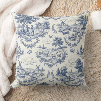 Cojín Decorativo French Country - Blue & Cream Toile Countryside