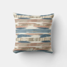 French Retro Brush Stripe Throw Pillow