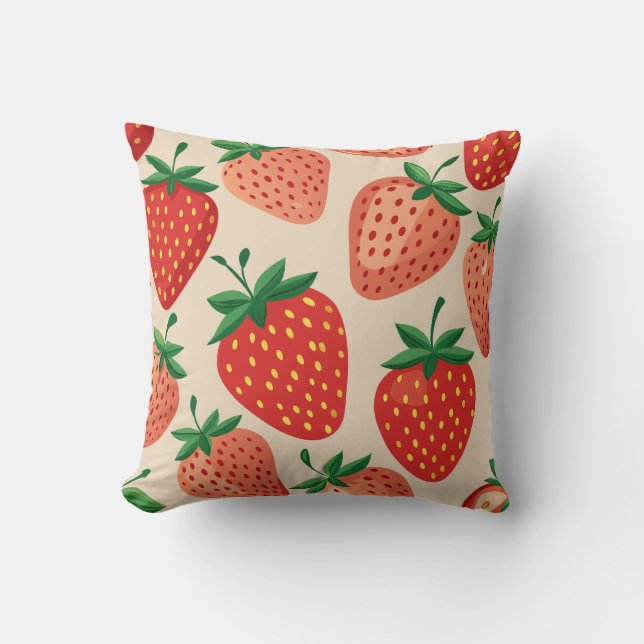 Cojín Decorativo Fresa, fotos de fruta (Anverso)