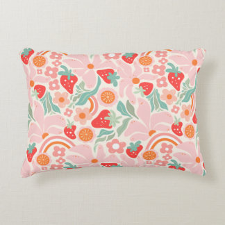 Cojín Decorativo Fresa pastel retro