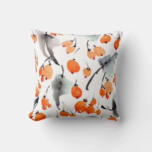 Cojín Decorativo Fresas acuáticas y hojas patrón de ilustracion