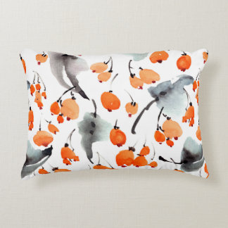 Cojín Decorativo Fresas acuáticas y hojas patrón de ilustracion