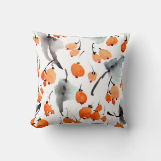 Cojín Decorativo Fresas acuáticas y hojas patrón de ilustracion