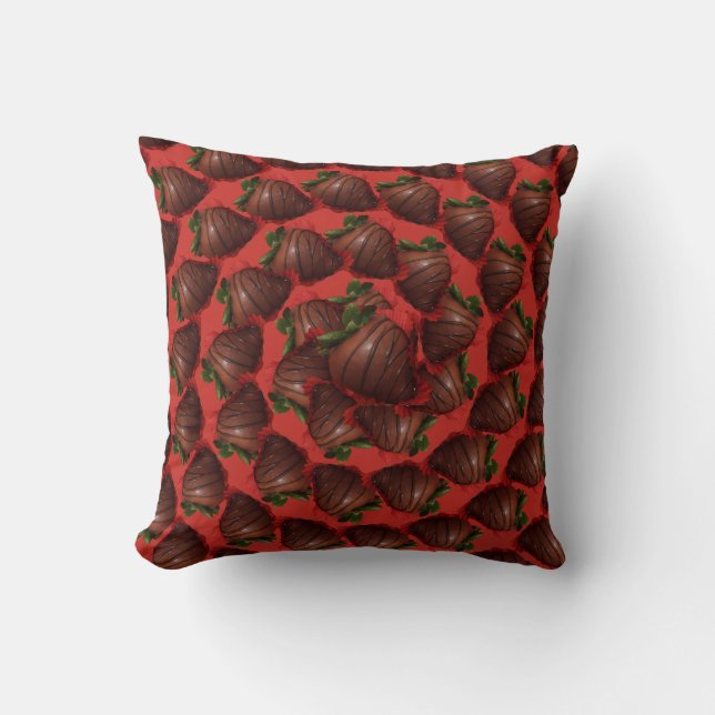 Cojín Decorativo Fresas Cubiertas de Chocolate (Anverso)