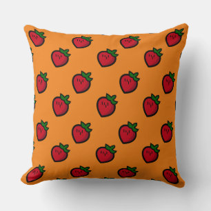 Cojín Decorativo Fresas de Personalizado rojo curadas para vegetari