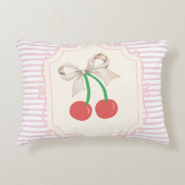 Cojín Decorativo Fresas dulces Pinky retro con rayas Retro de arco