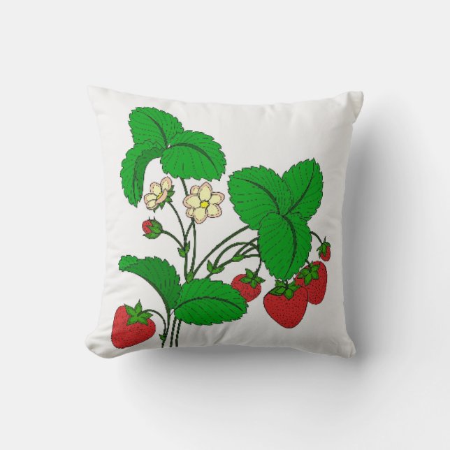 Cojín Decorativo Fresas para el desayuno (Anverso)